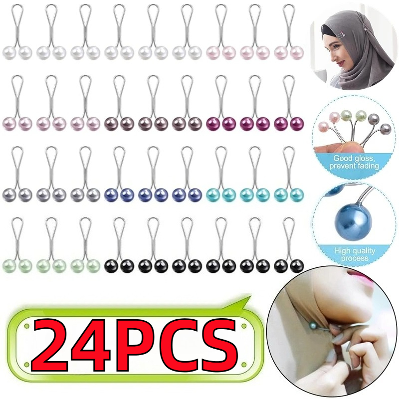Embroidery Hijab - 6/12/24 Pièces Épingles à Perles pour
