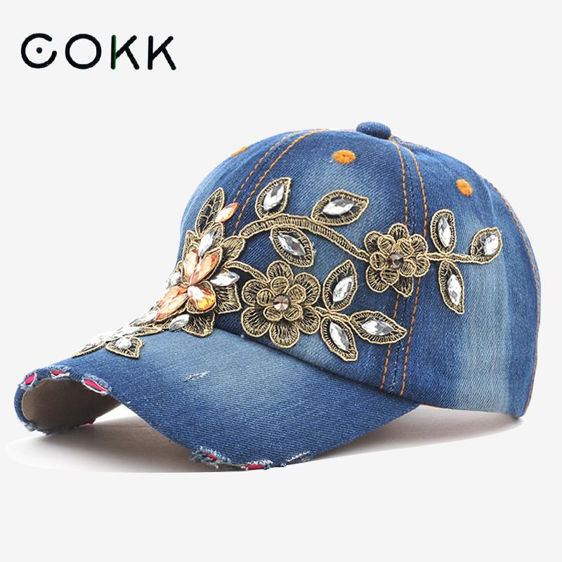 Embroidery On Jeans - COKK casquette de Baseball femme diamant