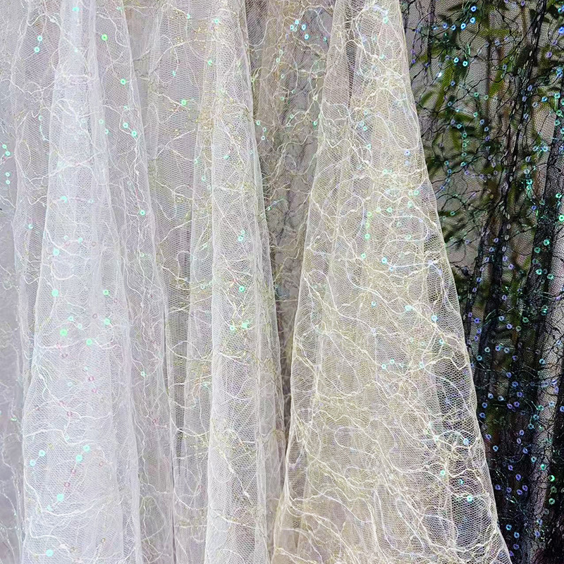 Embroidery Net Dress - Robe de soirée en Tulle français,