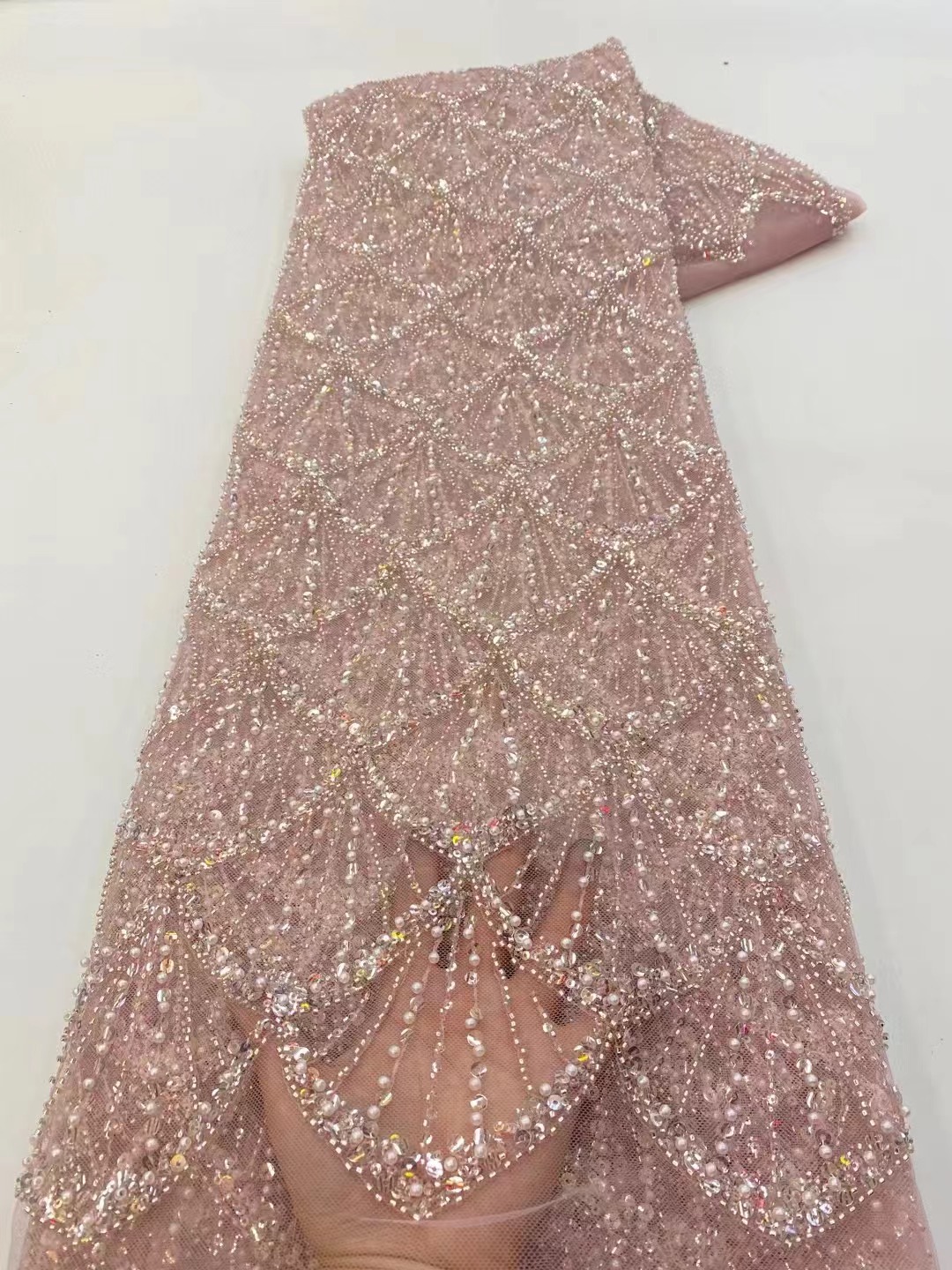 Embroidery Net Dress - Tissu en dentelle de tulle africain
