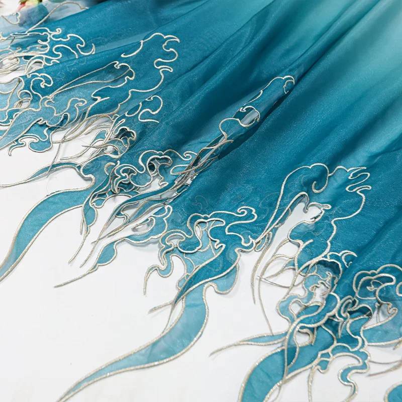 Embroidery Wedding - Tissu à dégradé de feuilles de