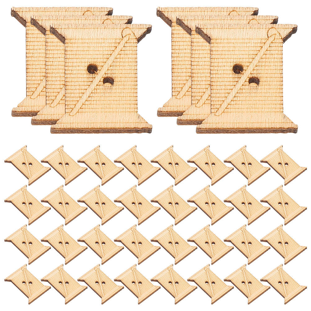Embroidery Handicraft - 100 bobines en bois pour fil