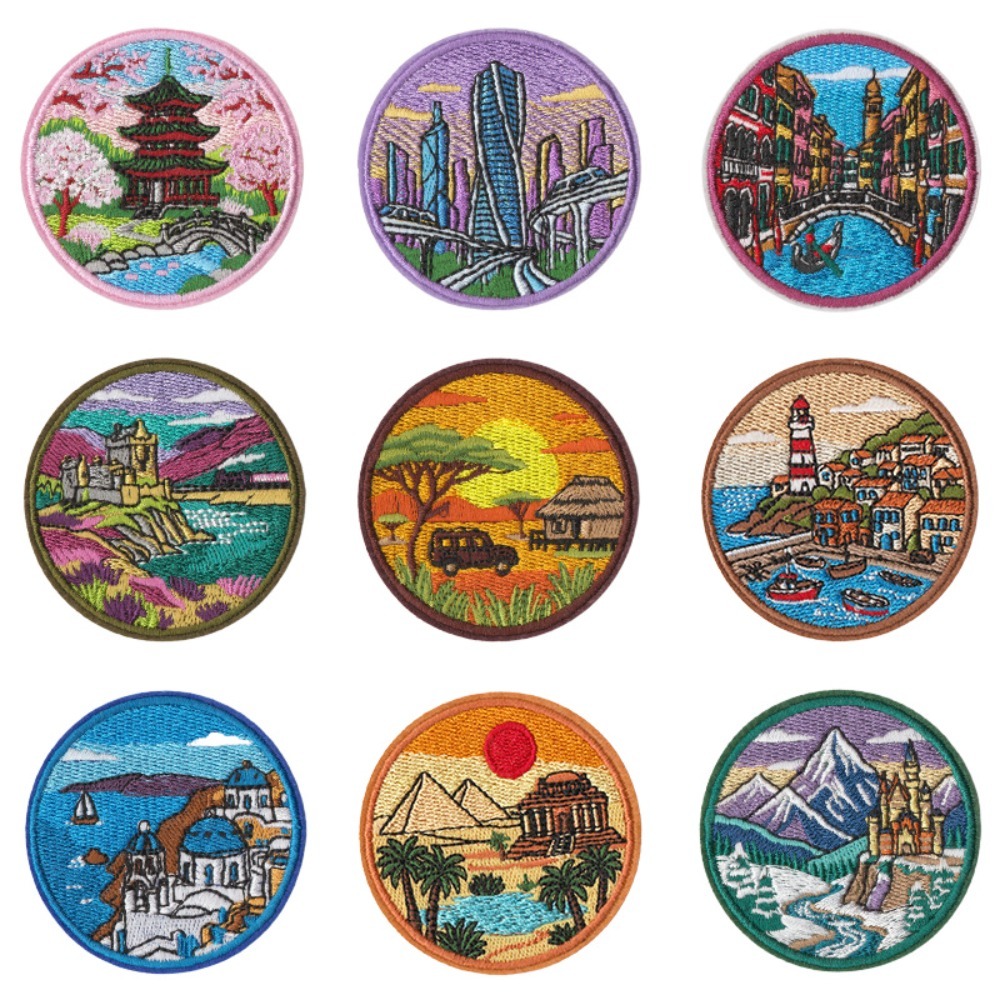 Embroidery Australia - Patch brodé motif repère urbain, thermocollant,