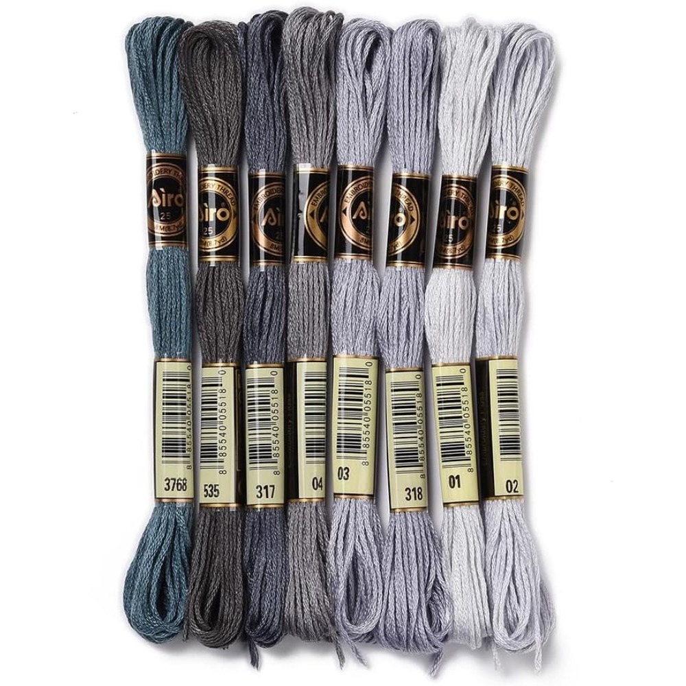 Embroidery Thread Yarn - 8 écheveaux 70 Yards gris Bracelets