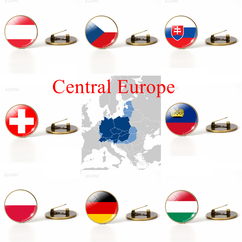 Embroidery Australia - Broches drapeau Europe centrale: autriche, pologne,