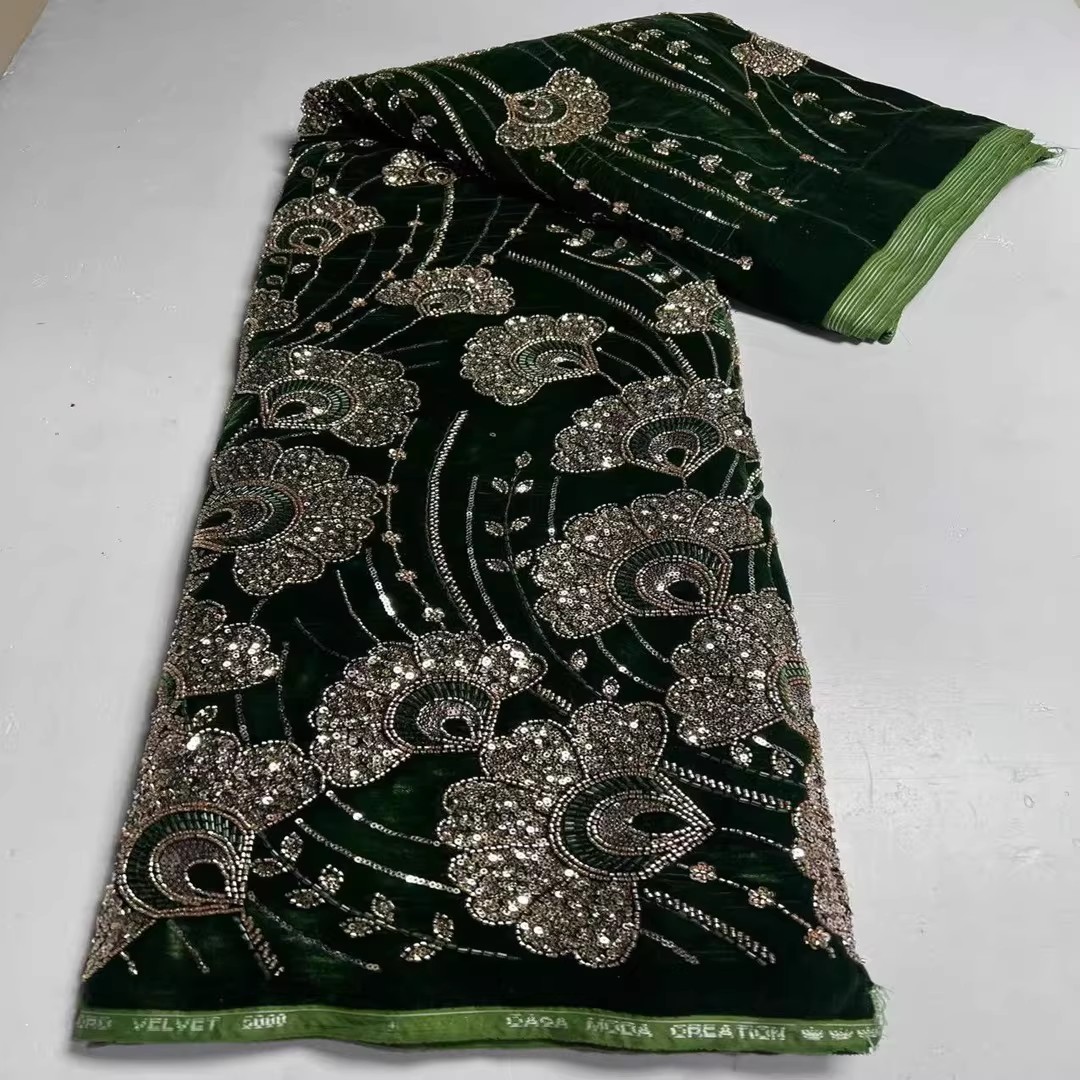 Embroidery Wedding - Nouveau tissu en velours de 5