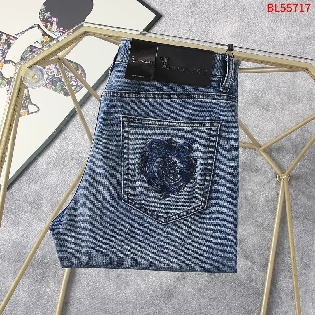 Embroidery On Jeans - Milliardaire OECHSLI jean mince coton hommes