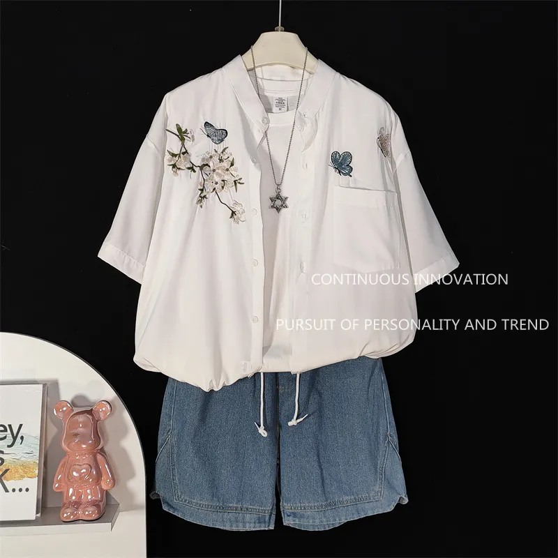 Embroidery Outfit - Ensemble 3 pièces pour homme, style