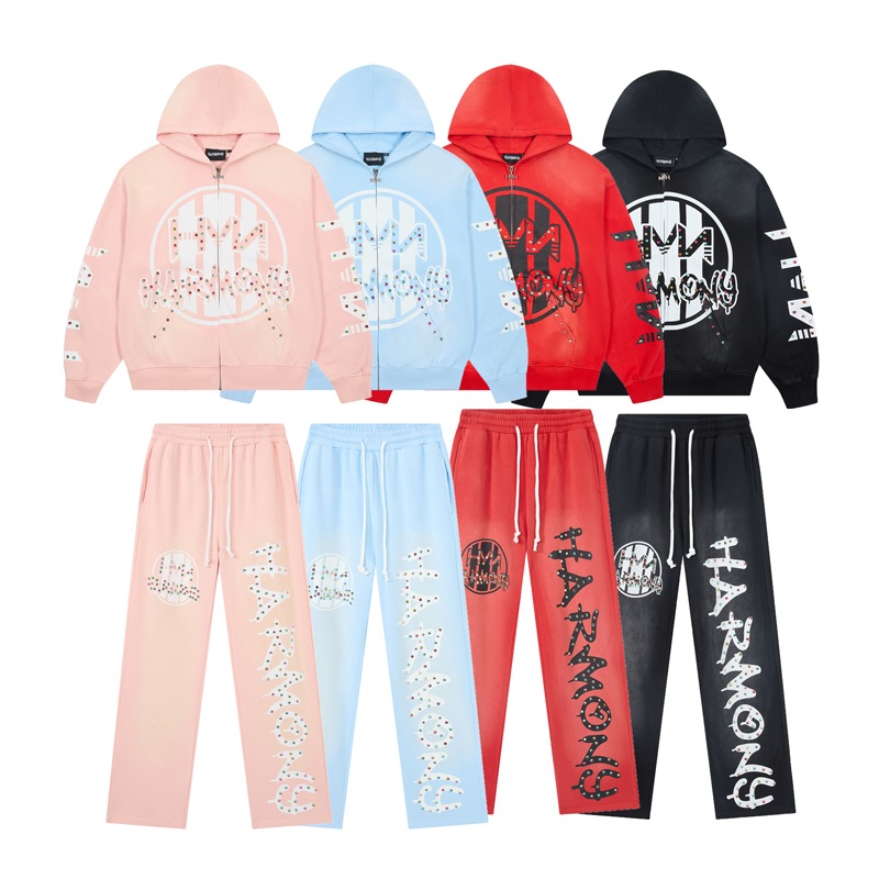 Embroidery Style - Nouveau survêtement HARMONY rose dégradé surdimensionné