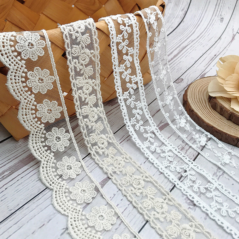 Embroidery Thread Yarn - Fil de coton brodé blanc Beige,