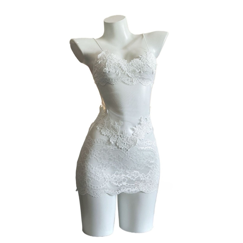 Embroidery Outfit - Robe bustier sexy en dentelle brodée