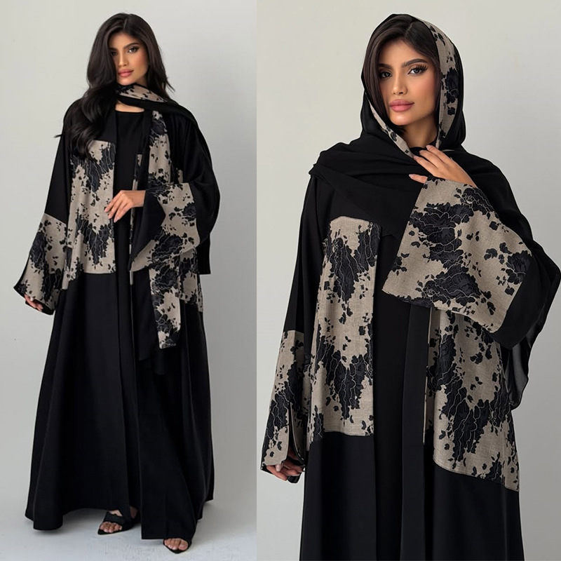 Embroidery Hijab - Ensemble 2 pièces Abaya Hijab pour