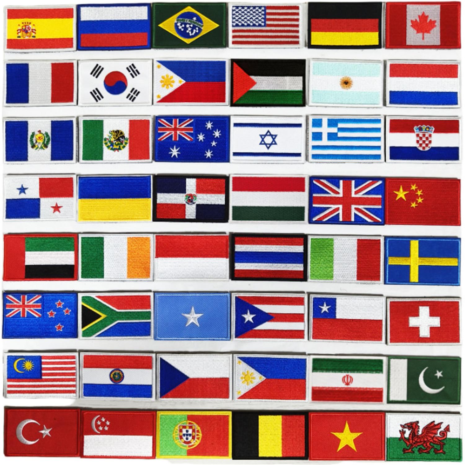 Embroidery Australia - Patchs brodés drapeaux US, UK, Canada,