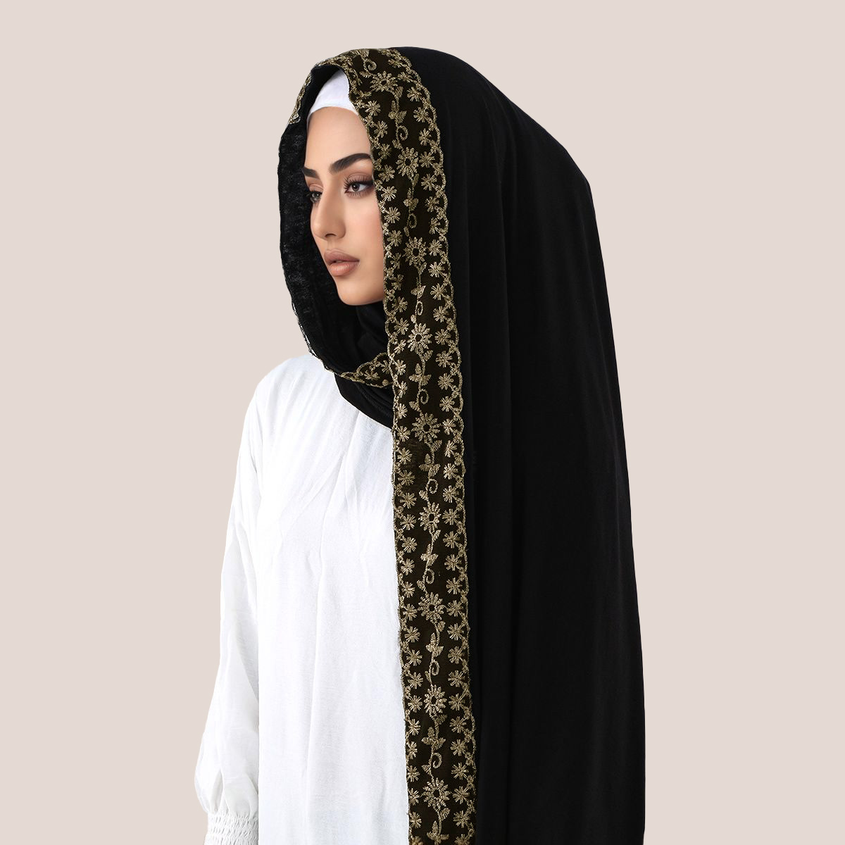 Dentelle broderie coton Jersey - Embroidery Hijab avis et prix