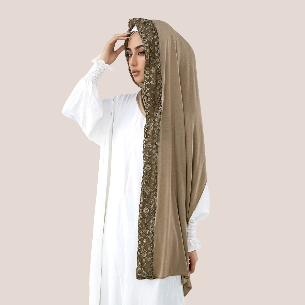 Dentelle broderie coton Jersey - Embroidery Hijab avis et prix