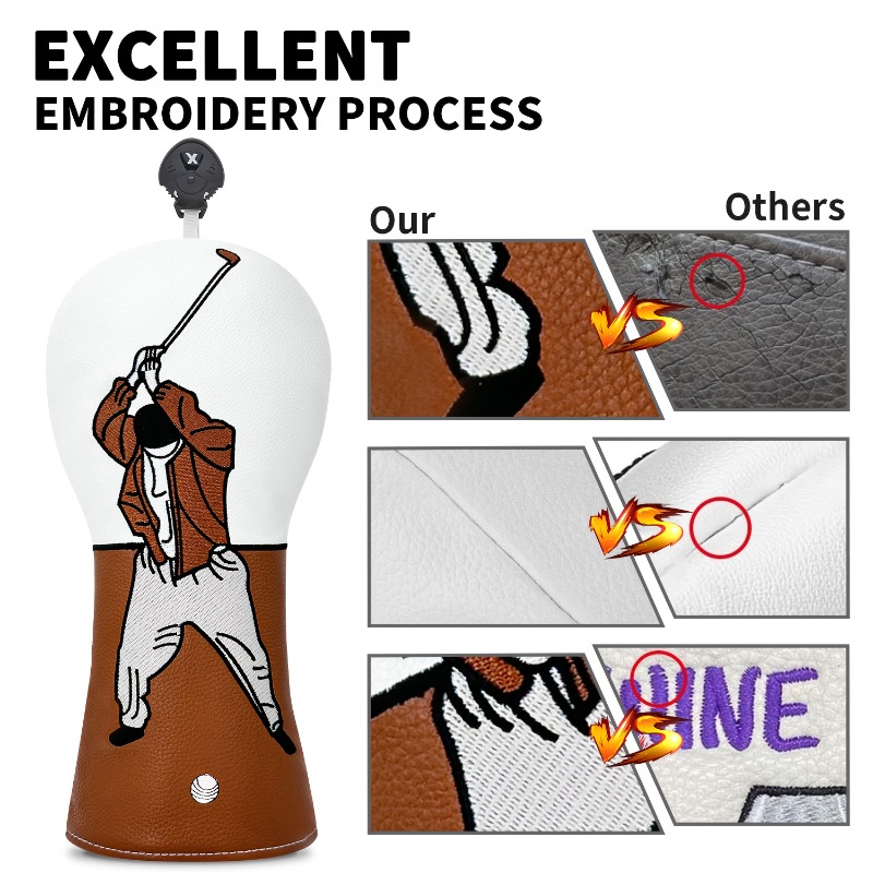 1 housse de tête de club de go - Embroidery White avis et prix