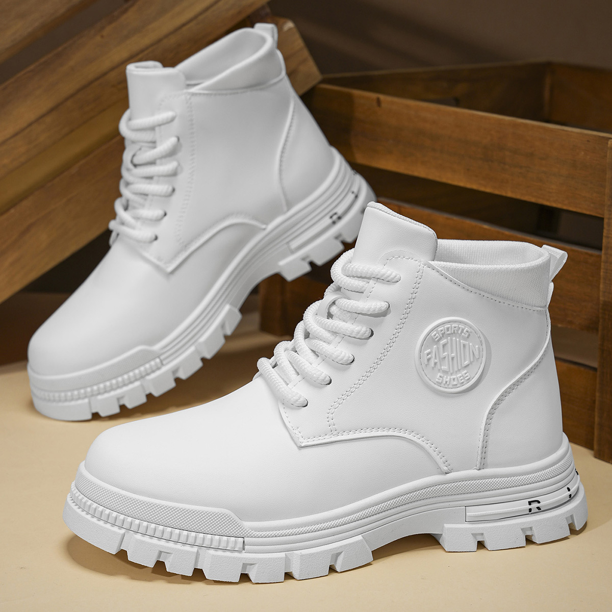 Bottes de moto blanches toutes - Embroidery White avis et prix