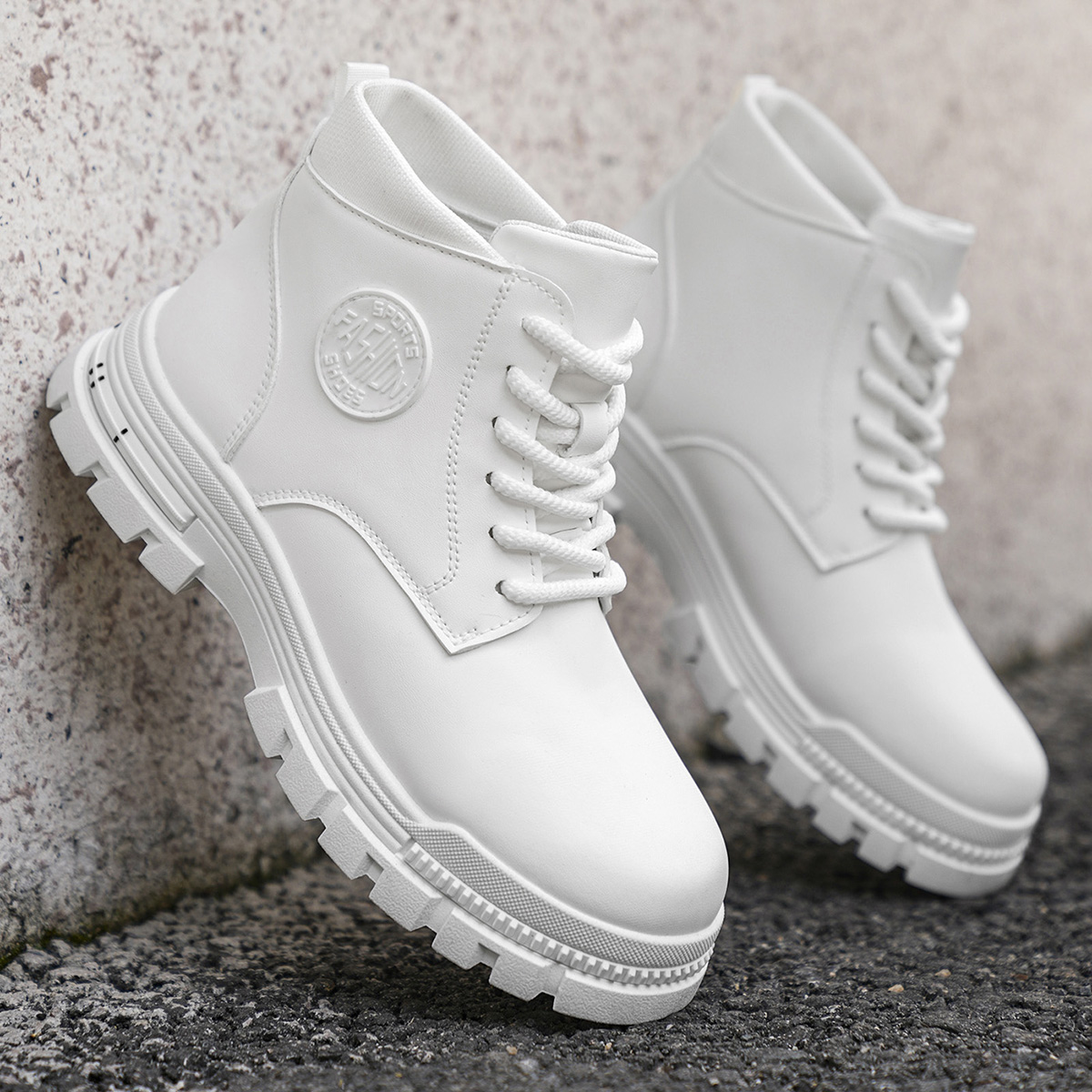 Bottes de moto blanches toutes - Embroidery White avis et prix