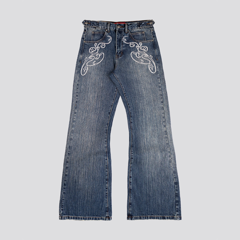 Jean Bootcut Y2K Bleu Délavé V - Embroidery On Jeans avis et prix
