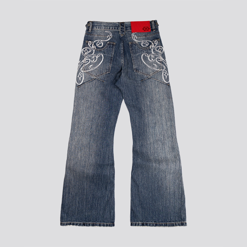 Jean Bootcut Y2K Bleu Délavé V - Embroidery On Jeans avis et prix