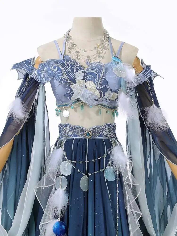 Robe bleue exotique à broderie - Embroidery Style avis et prix