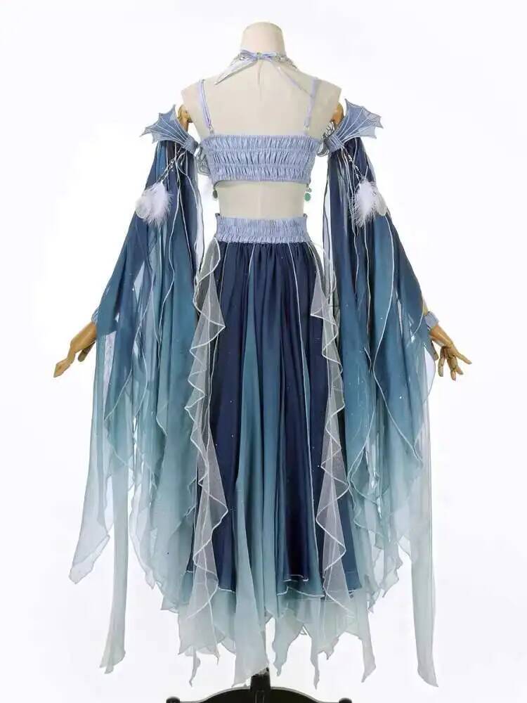 Robe bleue exotique à broderie - Embroidery Style avis et prix