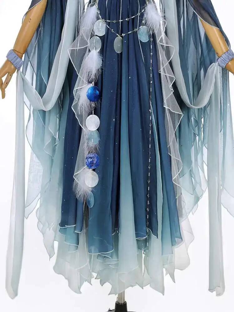 Robe bleue exotique à broderie - Embroidery Style avis et prix