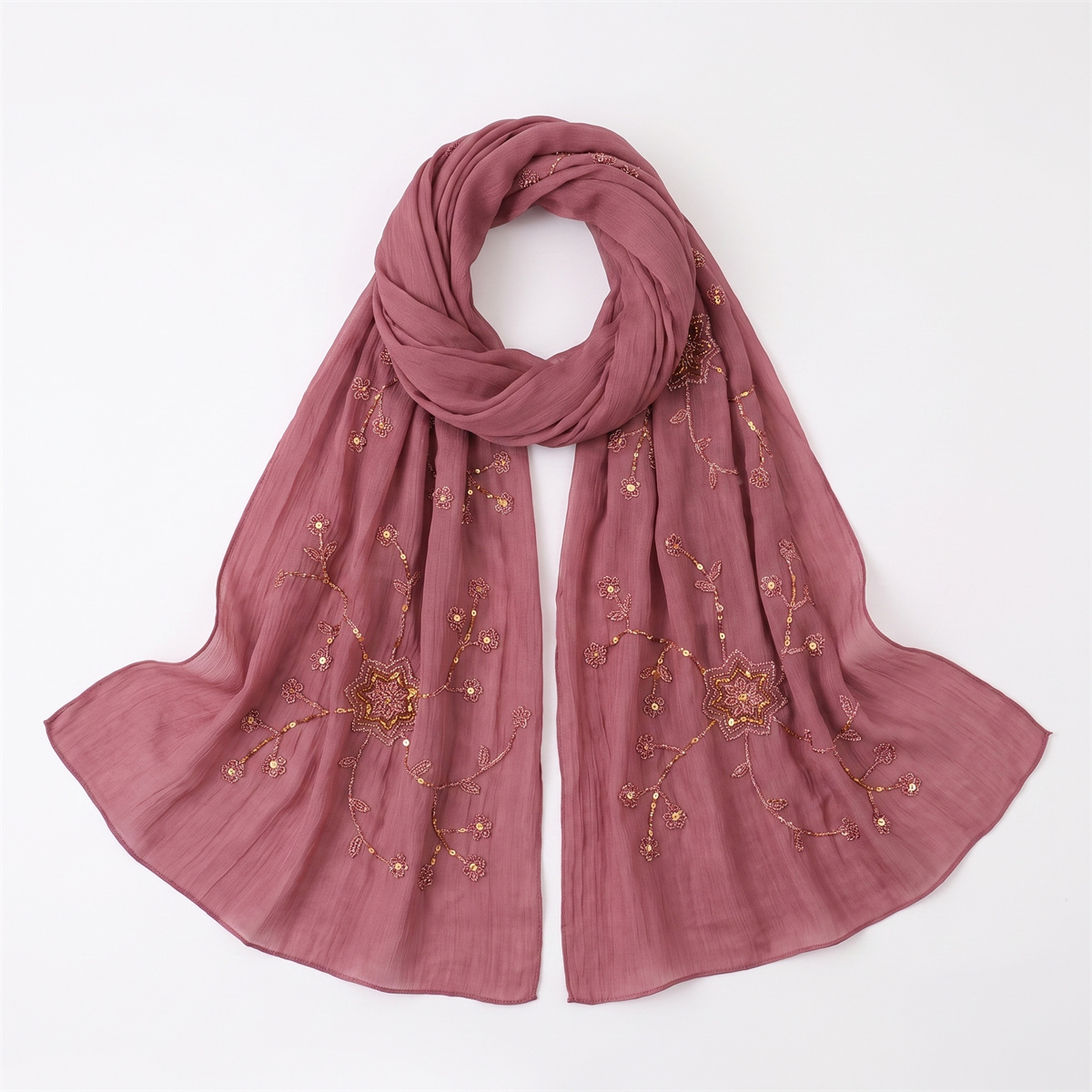 Écharpe Hijab Plissée Tendance - Embroidery Hijab avis et prix