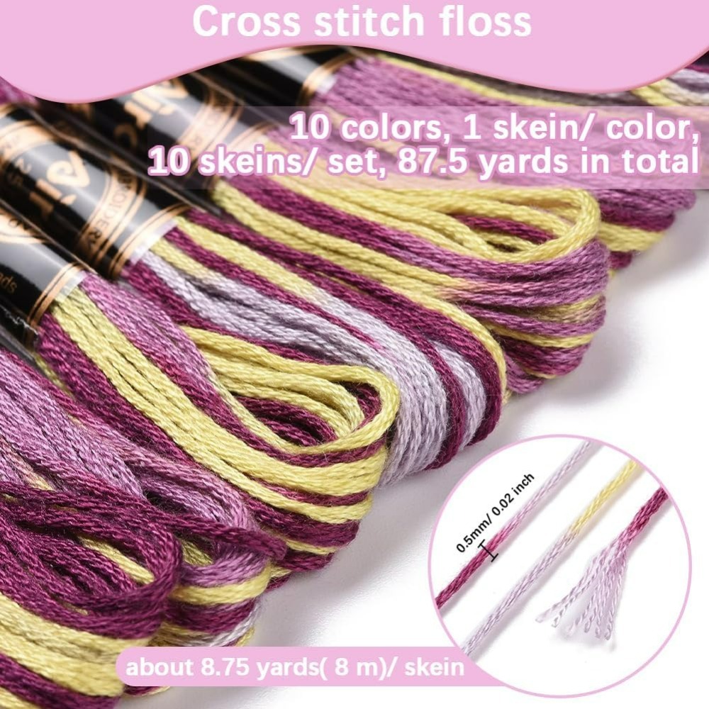 Fil à broder panaché violet, 6 - Embroidery Handicraft avis et prix