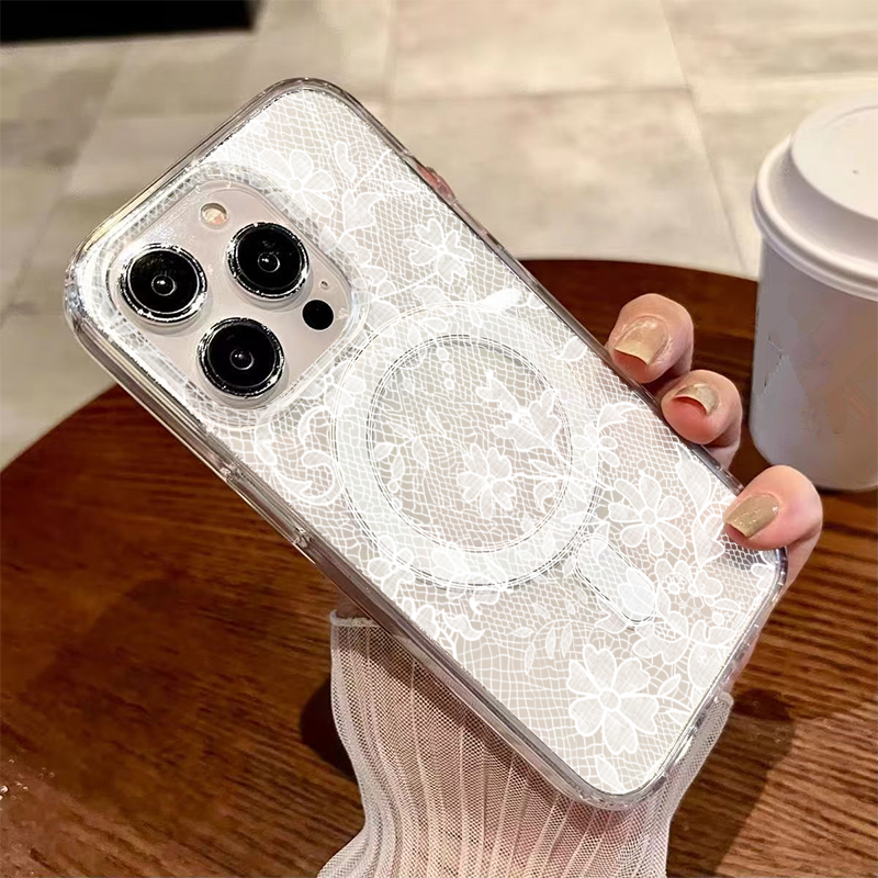 Coque de téléphone magnétique  - Embroidery White avis et prix