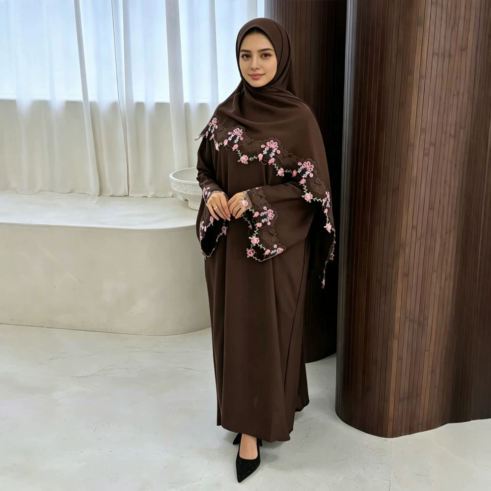Robe de fête pour femmes musul - Embroidery Hijab avis et prix