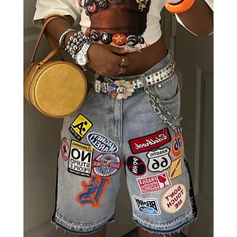 Short en jean rétro américain  - Embroidery On Jeans avis et prix
