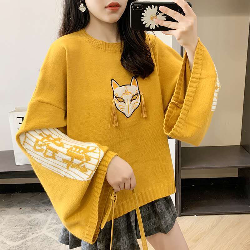 Pull en tricot à motif de chat - Embroidery Thread Yarn avis et prix