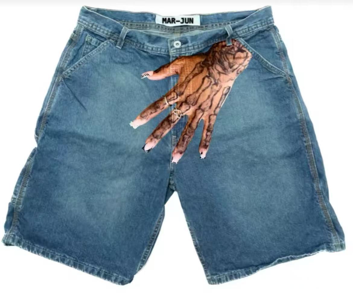 Shorts en jean vintage Y2K Dee - Embroidery Font avis et prix