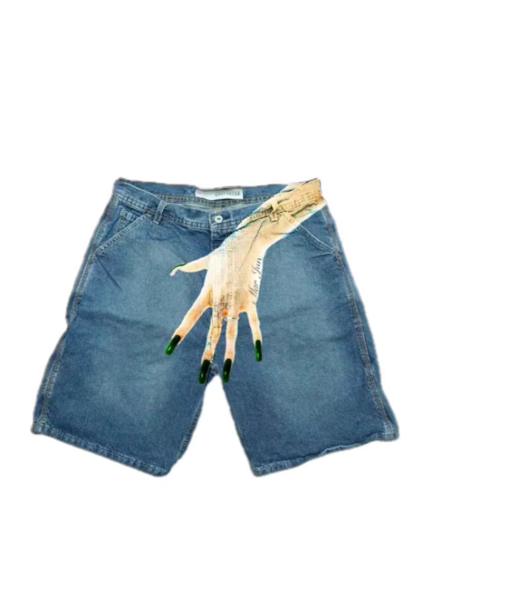 Shorts en jean vintage Y2K Dee - Embroidery Font avis et prix