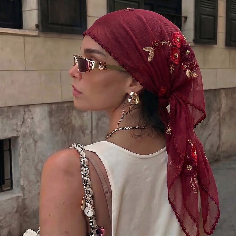 Châle de luxe en maille transp - Embroidery Hijab avis et prix