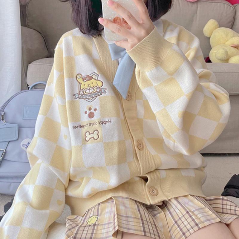 Cardigan brodé Kuromi pour fem - Embroidery Thread Yarn avis et prix