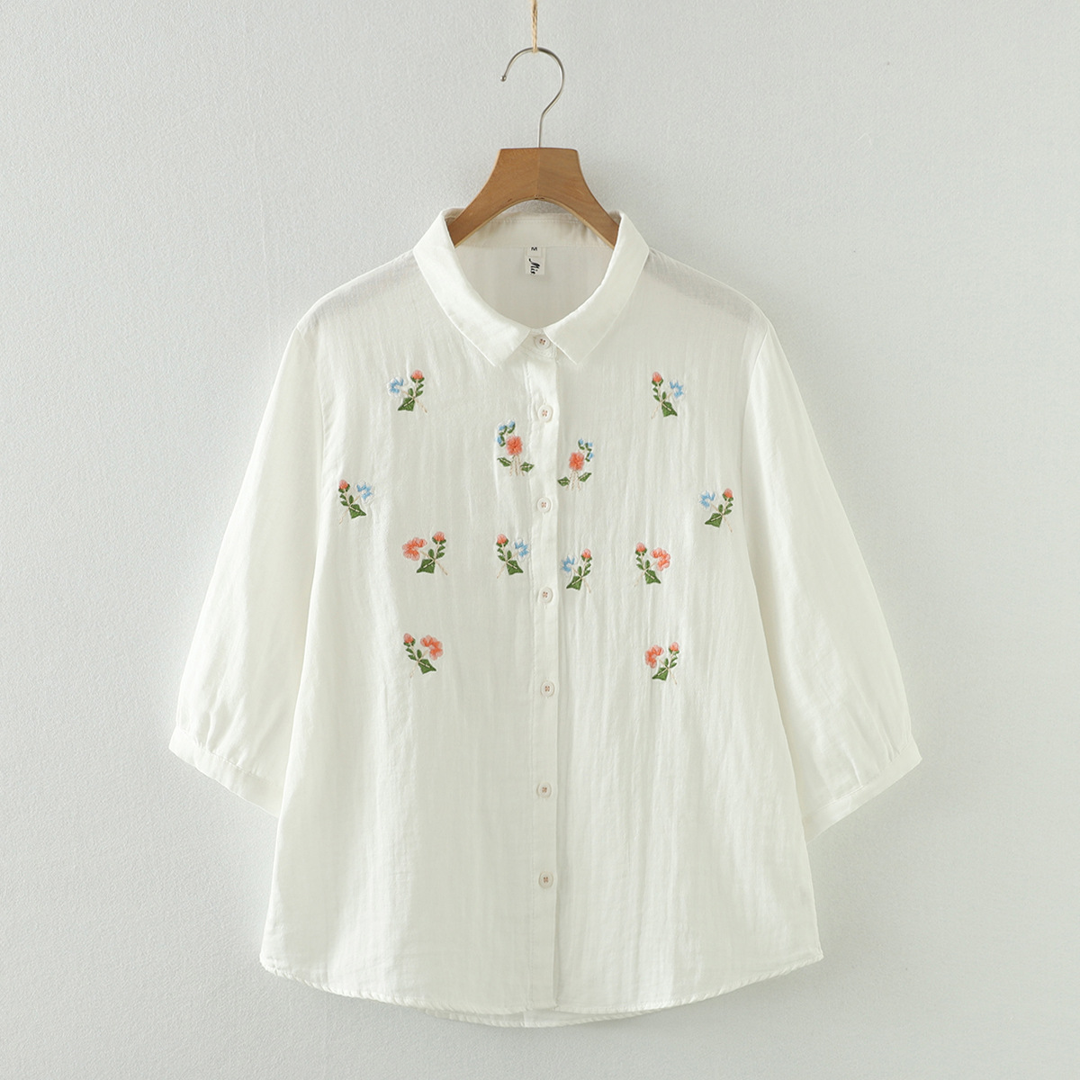 Chemise d'été à manches 3/4 en - Embroidery Thread Yarn avis et prix