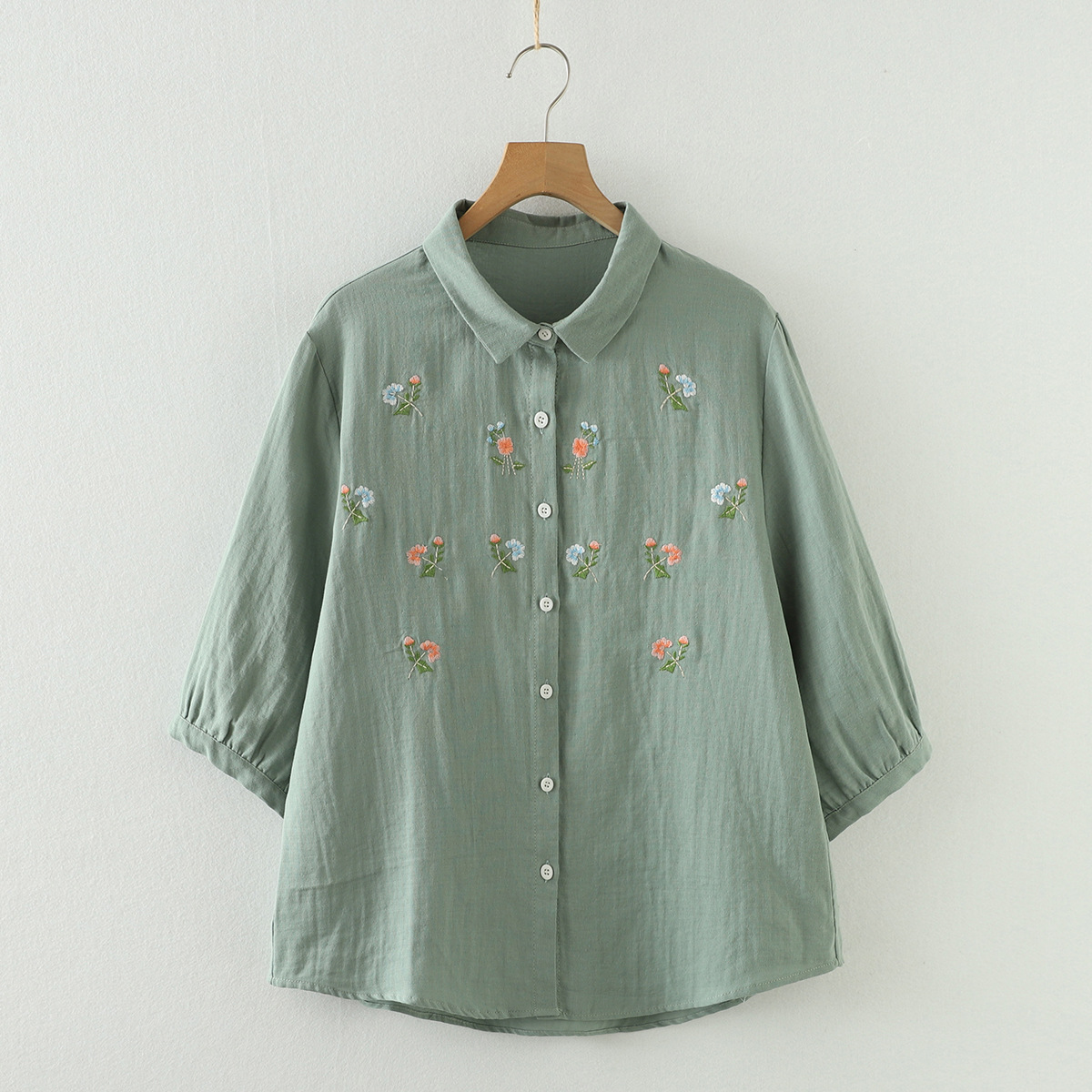 Chemise d'été à manches 3/4 en - Embroidery Thread Yarn avis et prix