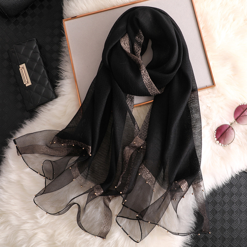 2024 luxe 100% soie châle écha - Embroidery Hijab avis et prix
