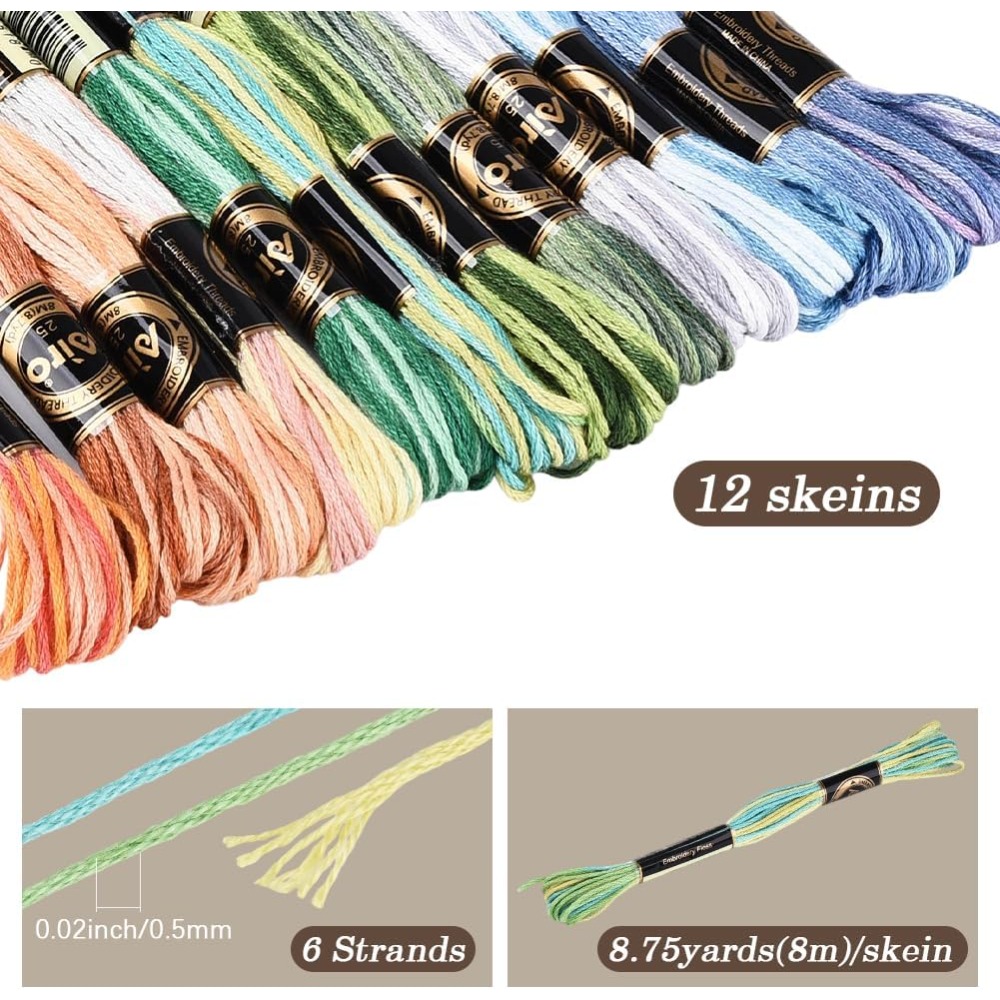 12 écheveaux de fil à broder e - Embroidery Handicraft avis et prix
