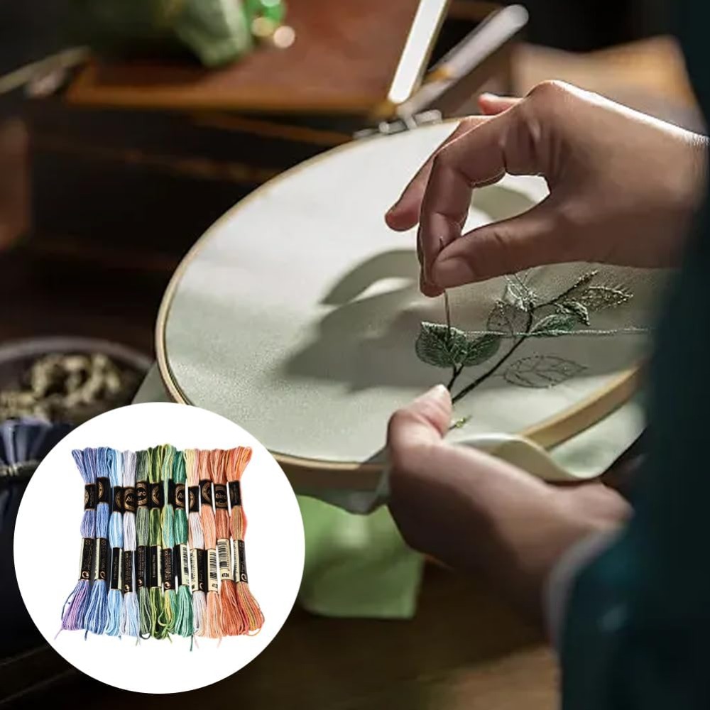 12 écheveaux de fil à broder e - Embroidery Handicraft avis et prix