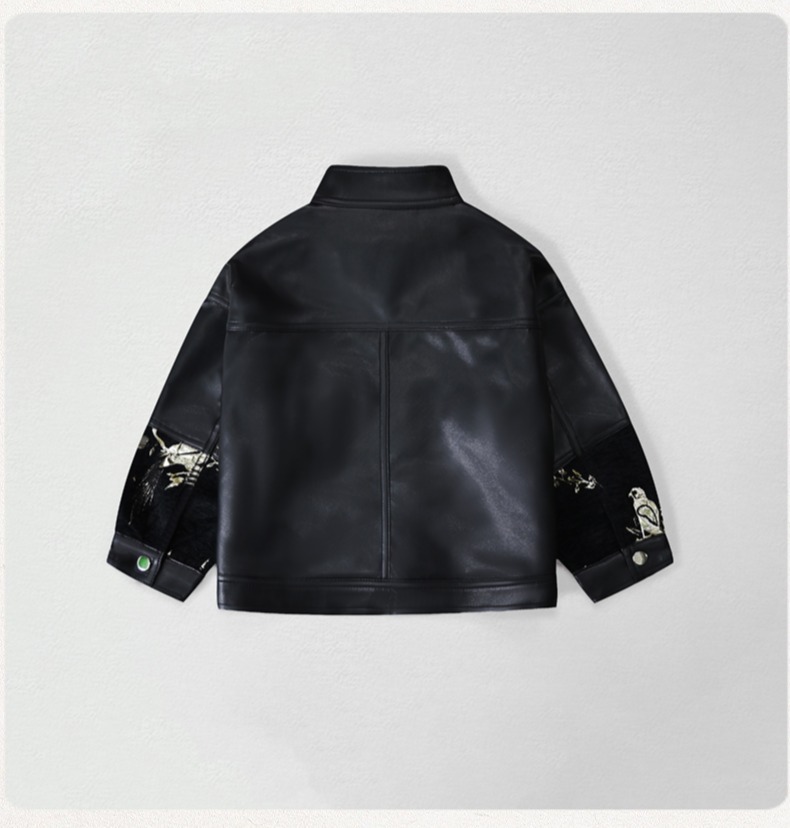 Veste de moto en cuir Pu brodé - Embroidery Wedding avis et prix