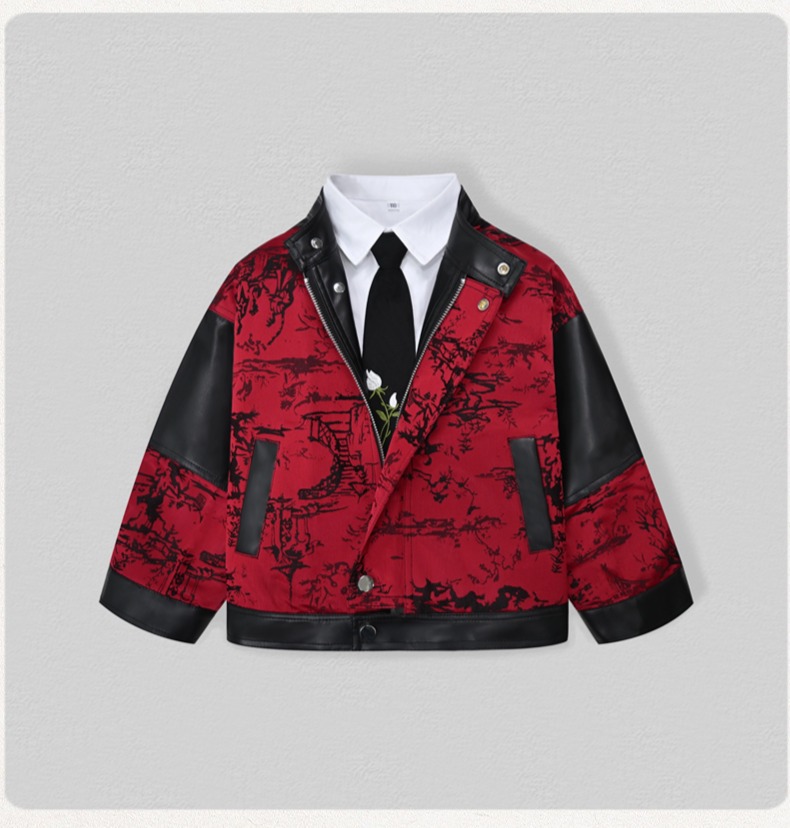 Veste de moto en cuir Pu brodé - Embroidery Wedding avis et prix