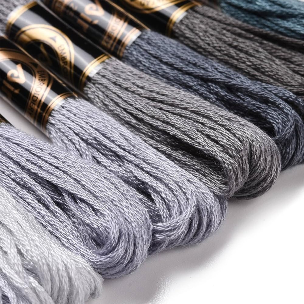 8 écheveaux 70 Yards gris Brac - Embroidery Thread Yarn avis et prix