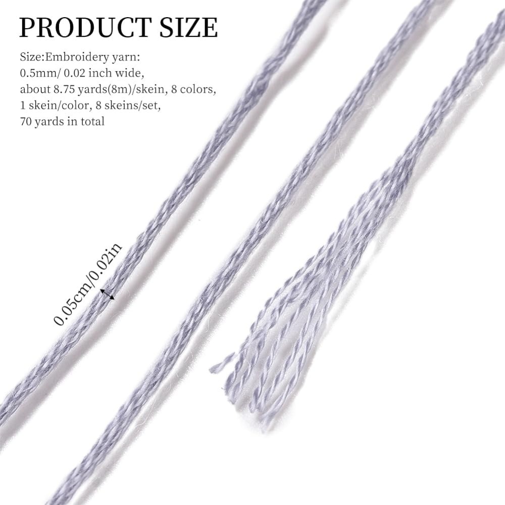 8 écheveaux 70 Yards gris Brac - Embroidery Thread Yarn avis et prix