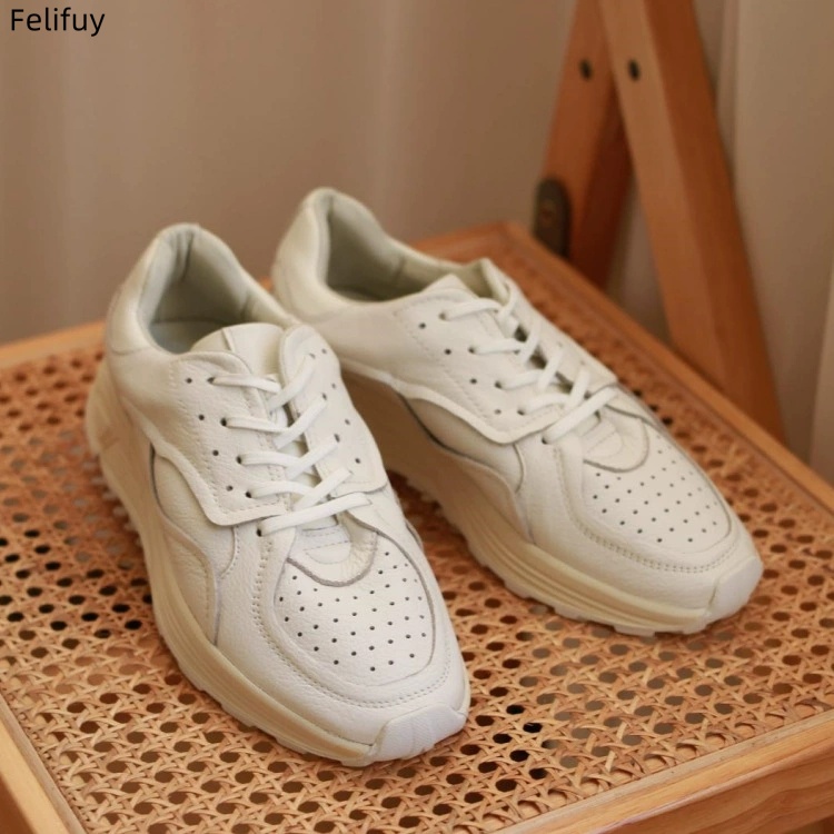 Chaussures décontractées à lac - Embroidery White avis et prix