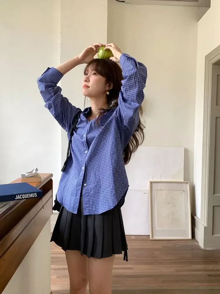 Chemises à carreaux bleues Vin - Embroidery Font avis et prix