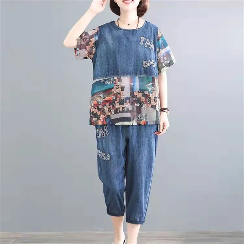 5XL été femmes jean ensembles  - Embroidery On Jeans avis et prix