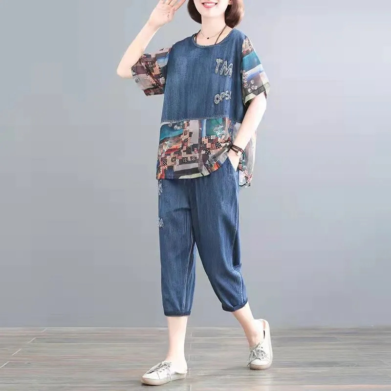 5XL été femmes jean ensembles  - Embroidery On Jeans avis et prix